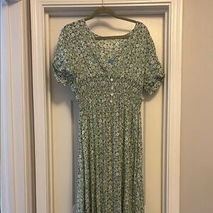 Floral Green Dress